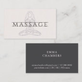 シンプルモダンエレガントマッサージセラピストロータスポーズ 名刺 (正面/裏面)