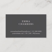 シンプルモダンエレガントマッサージセラピストロータスポーズ 名刺 (裏面)