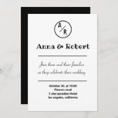 シンプルモダンエレガントミニマ結婚リスト 招待状 (正面/裏面)