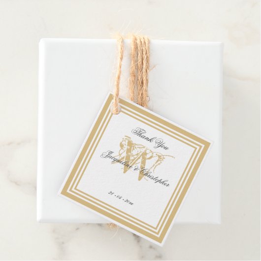 シンプルモダンエレガントモノグラムありがとう フェイバータグ (インサイチュ)