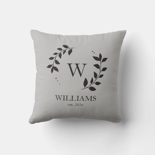 シンプルモダンエレガントモノグラム姓 クッション (裏面)