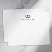 シンプルモダンエレガントモノグラム ノートカード