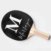 シンプルモダンエレガントモノグラムChalkboard名 卓球ラケット (横)