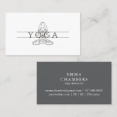 シンプルモダンエレガントヨーガインストラクターロータスポーズ 名刺 (正面/裏面)