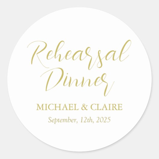 シンプルモダンエレガントリハーサル結婚ディナー ラウンドシール (正面)