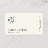 シンプルモダンエレガントロゴNavy Blueプロフェッショナル 名刺 (正面)