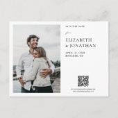 シンプルモダンエレガント写真の日付を保存結婚する インビテーションポストカード (正面)