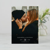 シンプルモダンエレガント写真の日付を保存結婚する 箔招待状 (立ち正面)