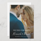 シンプルモダンエレガント写真の落成婚 案内状 (正面/裏面)