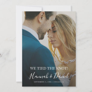 シンプルモダンエレガント写真の落成婚 案内状