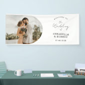 シンプルモダンエレガント写真ウェルカム結婚ズ 横断幕 (トレードショー)