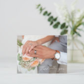 シンプルモダンエレガント写真結婚あり ポストカード (スタンド正面)