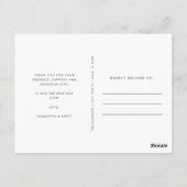 シンプルモダンエレガント写真結婚あり ポストカード (裏面)