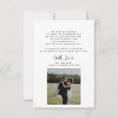 シンプルモダンエレガント写真結婚の サンキューカード (裏面)