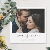 シンプルモダンエレガント写真結婚の サンキューカード