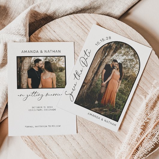 シンプルモダンエレガント写真結婚の セーブザデート