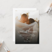 シンプルモダンエレガント写真結婚サンキューカード カード (正面/裏面インサイチュ)
