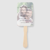 シンプルモダンエレガント台写真ウェディングプログラム ハンドファン (正面)