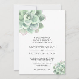 シンプルモダンエレガント多肉結婚症 招待状