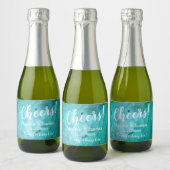 シンプルモダンエレガント大理石パーティー応援結婚ズ スパークリングワインラベル (ボトル)