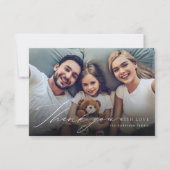 シンプルモダンエレガント感謝していScriptの写真you サンキューカード (正面)