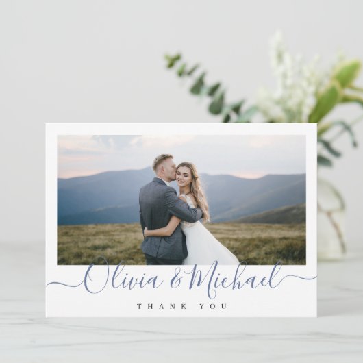 シンプルモダンエレガント感謝していScriptの写真you サンキューカード (スタンド正面)