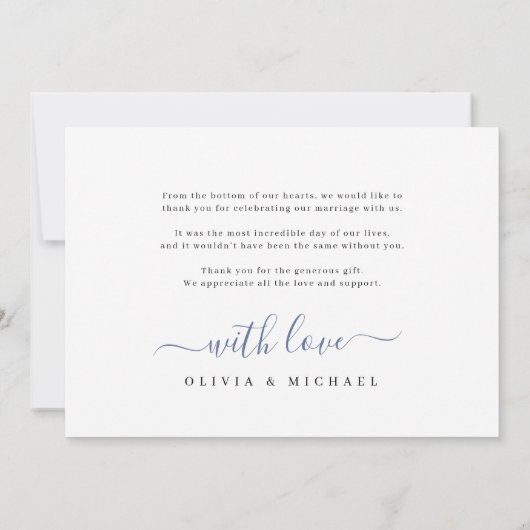 シンプルモダンエレガント感謝していScriptの写真you サンキューカード (裏面)