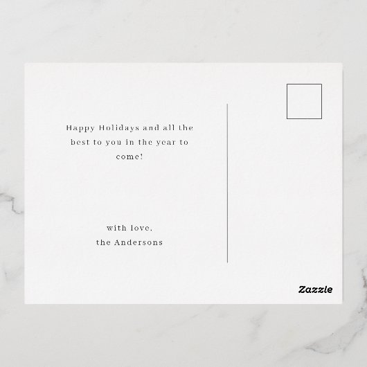 シンプルモダンエレガント感謝していScriptの写真you 箔シーズンポストカード (裏面)