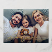 シンプルモダンエレガント感謝していScriptの写真you 箔シーズンポストカード (正面)