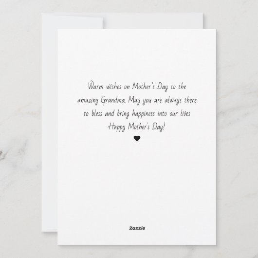 シンプルモダンエレガント母の日おばあちゃん3写真 シーズンカード (裏面)