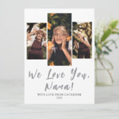 シンプルモダンエレガント母の日おばあちゃん3写真 シーズンカード (スタンド正面)