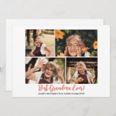 シンプルモダンエレガント母の日おばあちゃん4写真 シーズンカード (正面/裏面)