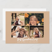 シンプルモダンエレガント母の日おばあちゃん4写真 シーズンカード (正面/裏面)