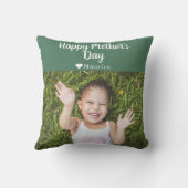 シンプルモダンエレガント母の日の写真名 クッション (裏面)
