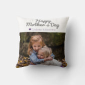 シンプルモダンエレガント母の日の写真名 クッション (裏面)