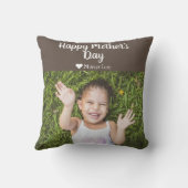 シンプルモダンエレガント母の日の写真名 クッション (裏面)