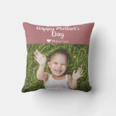 シンプルモダンエレガント母の日の写真名 クッション (裏面)