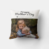 シンプルモダンエレガント母の日の写真名 クッション (裏面)