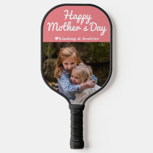 シンプルモダンエレガント母の日の写真名 ピックルボールラケット (正面)