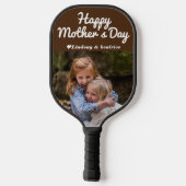 シンプルモダンエレガント母の日の写真名 ピックルボールラケット (裏面)