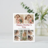 シンプルモダンエレガント母の日フォトコラージュ シーズンポストカード (スタンド正面)