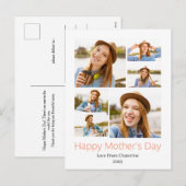 シンプルモダンエレガント母の日フォトコラージュ シーズンポストカード (正面/裏面)