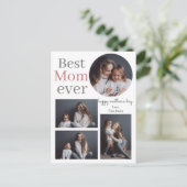 シンプルモダンエレガント母の日フォトコラージュ シーズンポストカード (スタンド正面)