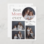 シンプルモダンエレガント母の日フォトコラージュ シーズンポストカード (正面/裏面)