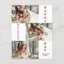 シンプルモダンエレガント母の日フォトコラージュ シーズンポストカード