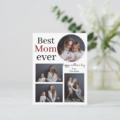 シンプルモダンエレガント母の日フォトコラージュ シーズンポストカード (スタンド正面)