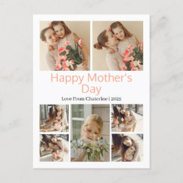 シンプルモダンエレガント母の日フォトコラージュ シーズンポストカード