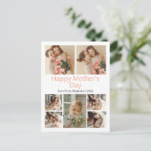 シンプルモダンエレガント母の日フォトコラージュ シーズンポストカード (スタンド正面)