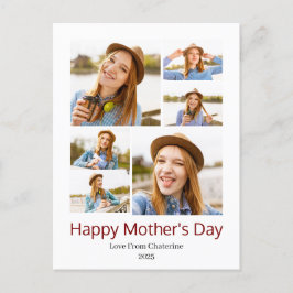 シンプルモダンエレガント母の日フォトコラージュ シーズンポストカード