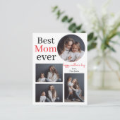 シンプルモダンエレガント母の日フォトコラージュ シーズンポストカード (スタンド正面)